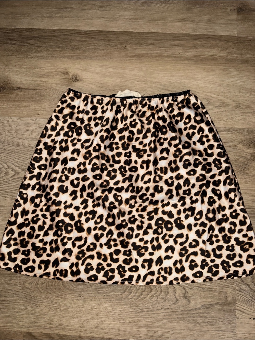 Women's Leopard Print Mini Slip Skirt